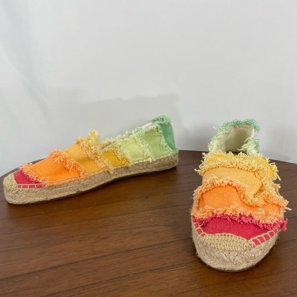 Summery Anthropologie/Soludos Ombre Smoking Slippers Sherbert Multicolor, 7.5